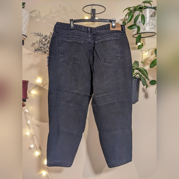 Vintage Plus Size Black Denim Jeans with Two Tone Button- Avenue Blues - Picture 3 of 6